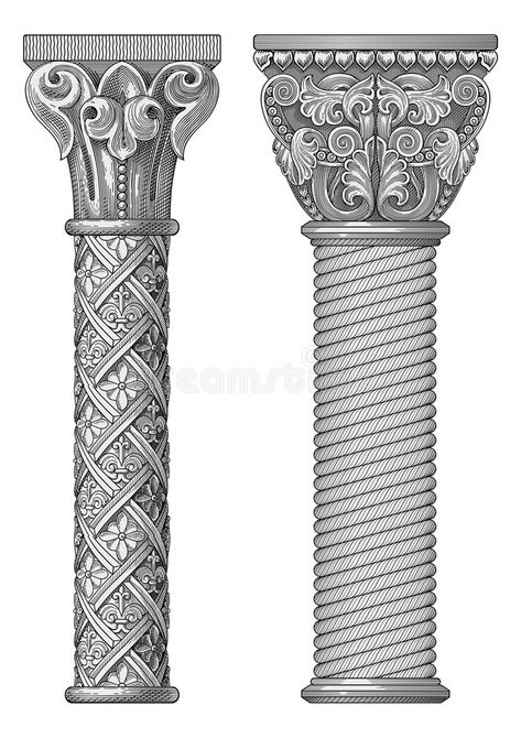 Antique column vector. Vector illustration of antique column , #Aff, #vector, #column, #Antique, #antique, #illustration #ad Column Illustration, Historical Sculptures, Creative Typography Design, Interior Columns, Baroque Ornament, Marble Columns, Column Design, Wood Carving Designs, Rock Minerals