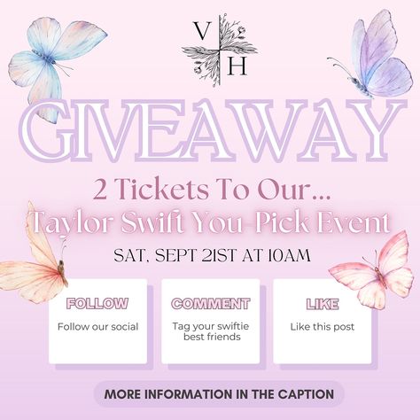 🌸 **GIVEAWAY ALERT!** 🌸 Calling all Swifties! We’re giving away 2 tickets to our exclusive Taylor Swift You-Pick Event at Valhaven Farm! Get ready to immerse yourself in a day full of beautiful blooms and Taylor’s greatest hits. You’ll get to dress up in your favourite era and join us for a floral adventure inspired by the Eras Tour! Open to both adults & children! 🌷🎶 **How to enter:** 1. **Follow** our social account. 2. **Like** this post. 3. **Comment** and tag your Swiftie best friends ... Giveaway Alert, Taylor S, Beautiful Blooms, Greatest Hits, Eras Tour, Taylor Swift, Swift, Best Friends, Dress Up