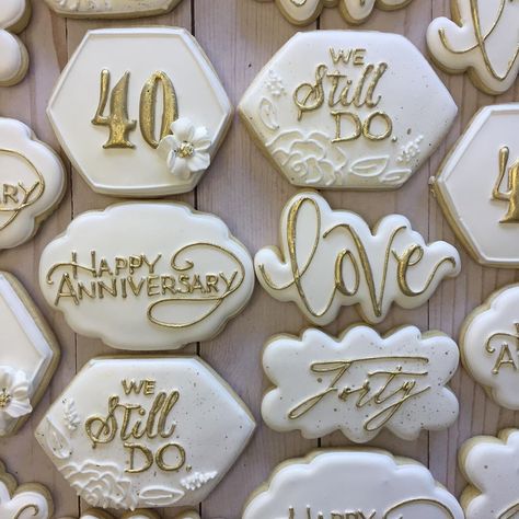 25th Wedding Anniversary Cookies Decorated, 40th Anniversary Cookies Decorated, 30th Anniversary Cookies, 25th Anniversary Cookies Decorated, 40th Wedding Anniversary Cookies, 40th Anniversary Cookies, 30th Wedding Anniversary Decorations, 50th Anniversary Cookies, 30th Birthday Ideas For Women