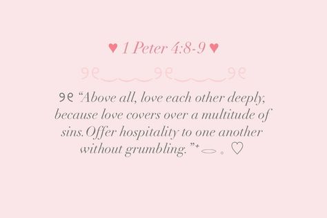 ׂ ୨୧⸝⸝ 1 Peter 4:8-9 ⁺ 𓂋 𓈒 ♡ Girly Bible, Jehovah Rapha, Market Crochet, Pink Bible, 1 Peter 4 8, Christian Poems, Gods Princess, Motivational Bible Verses, Christian Quotes Wallpaper