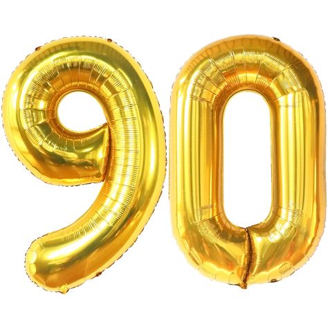 PRICES MAY VARY. LARGE SIZE : 40 INCH | LUXURIOUS SHINY METALLIC GOLD NUMBER BALLOON : Celebrating a 90 year old birthday decorations or an anniversary decorations? This Big Gold 90 birthday balloons is ideal for 90th birthday decorations or for 90th anniversary and can be combined with other gold 90th birthday balloon arch. These Gold 90 balloons comes 40 inch, helium supported with 8 inch straw and 32 foot ribbon roll. Perfect for your Happy Gold 90th birthday decorations for women and men. HE 90th Birthday Banner, 90th Birthday Party Decorations, 90 Birthday, 90th Birthday Decorations, 90th Birthday Party, Gold Number Balloons, 60th Birthday Decorations, Birthday Decorations For Men, 90th Birthday Parties