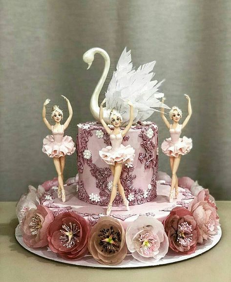 Quince Ideas Themes, Swan Lake Birthday, Ballet Birthday Cakes, Make Cake, Lake Birthday Party, Swan Lake Wedding, Lake Cake, Ballerina Birthday Cake, Lake Birthday