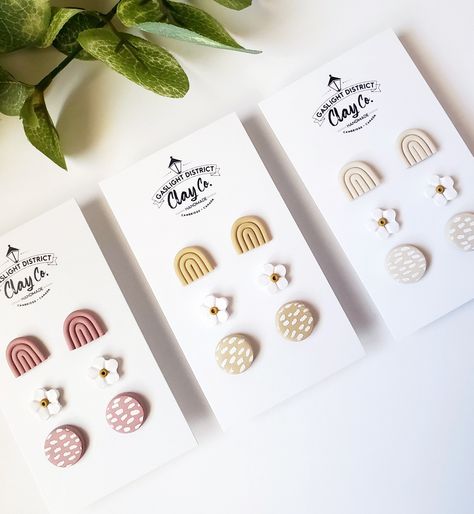 Minimalistic Polymer Clay Earrings, Polymer Clay Stud Packs, Polymer Studs Earrings, Polymer Clay Small Earrings, Studs Polymer Clay, Small Clay Earrings Stud, Polymer Clay Earrings Minimalist, Stud Earrings Clay, Dainty Polymer Clay Earrings