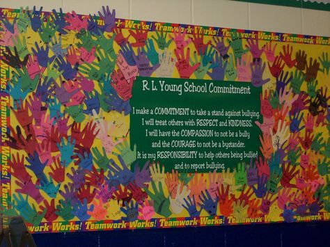 Check out our Bulletin Boards - Anti-bullying resources for your classroom School Lobby, Counseling Bulletin Boards, School Culture, School Social Work, Counseling Resources, School Administration, Character Education, School Counseling, School Counselor