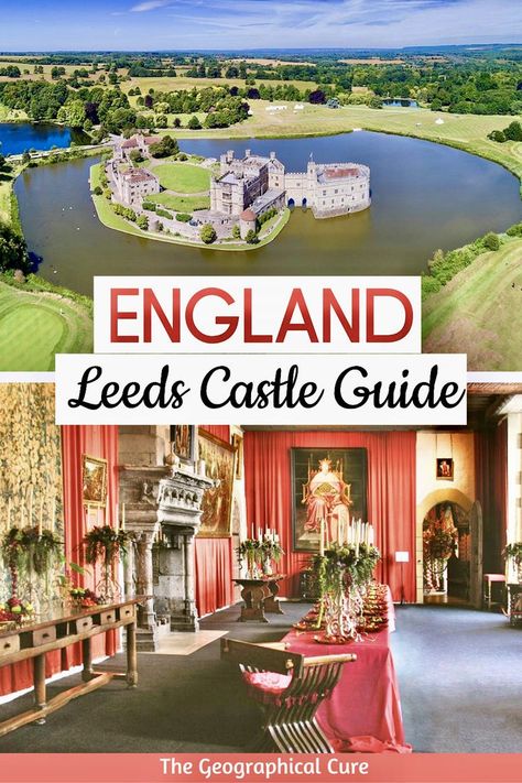 Pinterest pin for guide to Leeds Castle Day Trip From London, Leeds England, Leeds Castle, Day Trips From London, Travel Uk, Easy Day, Beautiful Castles, England Travel, Uk Travel