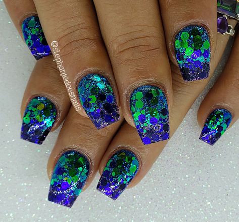 Chunky glitter Chunky Glitter Nails, Polish Ideas, Mermaid Nails, Glitter Nail, Holographic Nails, Glitter Nail Art, Nail Tech, Glitter Nails, Nail Ideas