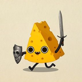 Cheese Character Design, Cheese Monster, Sausage Man, Bumble Bee Craft, Mike Mitchell, Chibi Food, Warriors Illustration, Cheese Food, Doodle Art Drawing