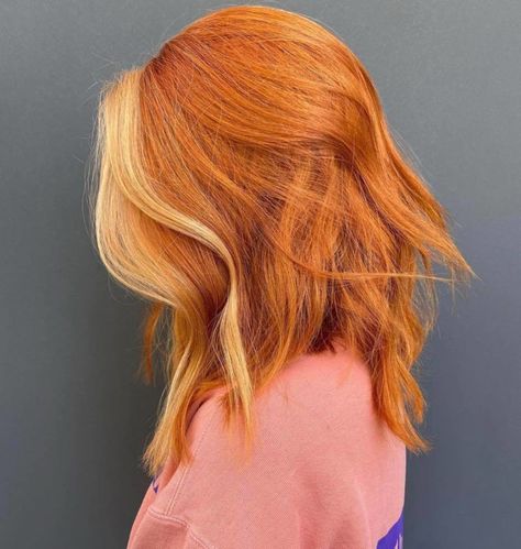 Peaches and Cream Hair is the Prettiest Way to Become a Redhead in 2021 Copper Bob, Bleached Bangs, Cheveux Oranges, Red Blonde, Hair Color Streaks, Money Piece, Ginger Hair Color, Life Crisis, Dye My Hair