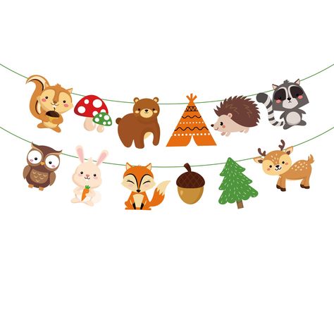 Woodland Birthday Decorations, Safari Birthday Party Decorations, Woodland Party Decorations, Woodland Animals Party, Animal Party Decorations, Jungle Party Decorations, Jungle Safari Birthday, Safari Animals Birthday, Woodland Animals Theme