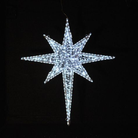 Giant Star Light Display Nativity Star, Bethlehem Christmas, Outdoor Nativity, Moravian Star, Holiday Lights Display, Giant Star, Christmas Star Decorations, Doors Makeover, Wreath Garland