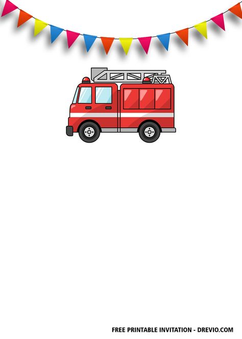 Fire Party, Birthday Clown, Printable Birthday Banner, Fireman Party, Fireman Birthday, Firefighter Birthday, Firetruck Birthday, Free Printable Birthday Invitations, Free Printable Invitations