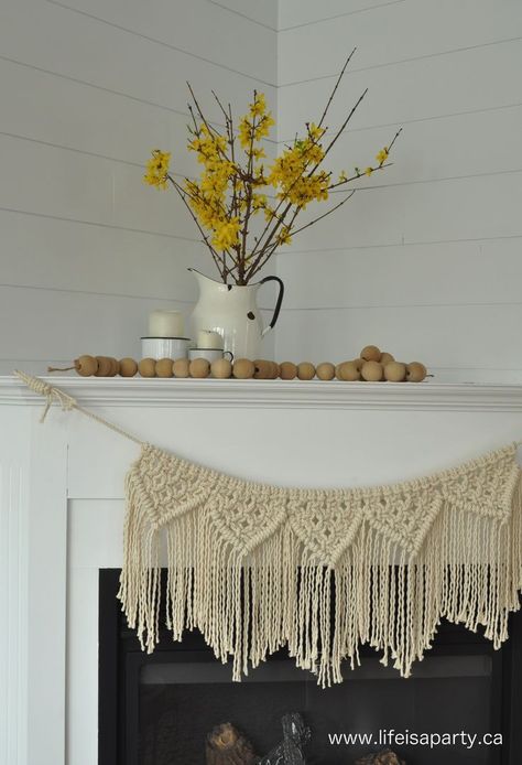 DIY Macrame and Fringe Pillows: DIY Macrame Bunting, DIY Macrame Hoop Wall Hanging and DIY Fringe Pillows Macrame Bunting, Diy Fringe, Hoop Wall Hanging, Pillows Diy, Macrame Garland, Macrame Hoop, Bunting Diy, Moroccan Wedding Blanket, Owl Wall Hanging