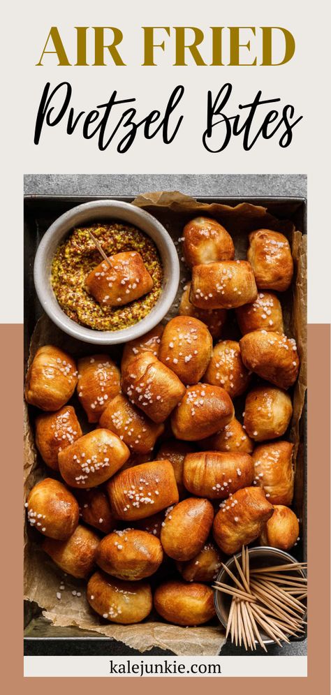 Air Fried Pretzel Bites, Fried Pretzel Bites, Air Fryer Pretzel Bites, Air Fryer Pretzel, Kalejunkie Recipes, Pretzel Recipes, Best Low Carb Snacks, Pretzel Bites Recipes, Bite Size Food