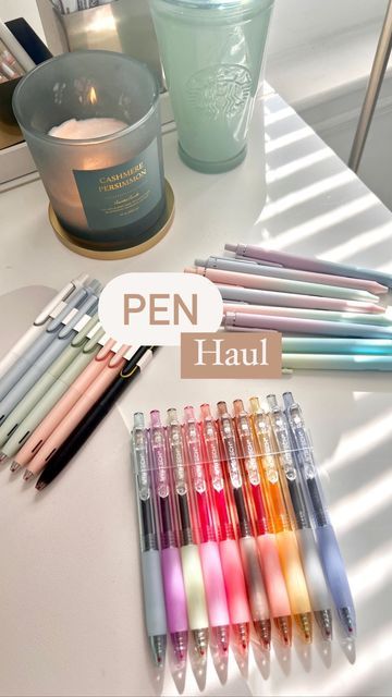 Pen Astethic, Aesthetic Pens For Notes, Asthetic Stationery, Aesthetic Pens, Stationery Haul, Stationary Business, Stationery Aesthetic, Pen Stationary, Organization Notes