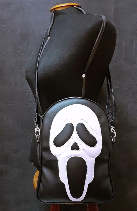 Handcrafted Nara Prado Ghostface Inspired 2 in 1 Bag & | Etsy Ghostface Accessories, Ghostface Items, Ghostface Shoes, Ghostface Outfit, Cool Purses, Goth Bags, Funny Purses, Goth Backpack, Funky Purses