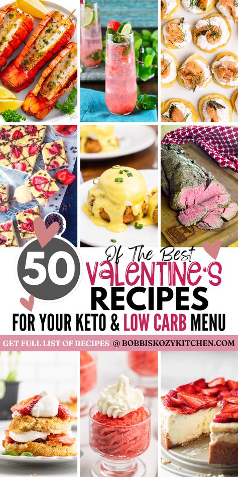 50 Keto & Low Carb Valentine's Day Recipes Low Carb Valentines Dinner, Keto Valentines Day, Keto Valentines, Valentines Recipes Desserts, Valentine Recipes, Keto Holiday, Valentine Dinner, Valentines Day Desserts, Valentine's Day Recipes