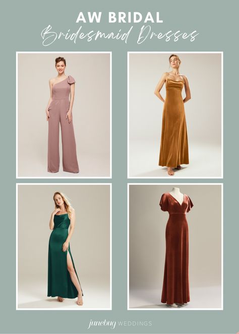 AW Bridal bridesmaid gowns are available in plus and junior sizes so everyone involved in your big day can look and feel as amazing as they are. Aw Bridal, Bridesmaid Separates, Bhldn Bridesmaid Dresses, Trendy Bridesmaids, Bridesmaid Gowns, Bridesmaid Dress Styles, Boho Bridesmaid, Bridesmaid Dress Colors, Bridesmaid Dresses Online