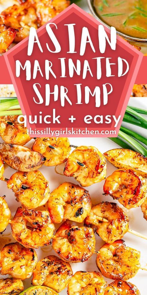 asian marinated shrimp Shrimp Marinade Recipes, Grilled Shrimp Marinade, Marinated Grilled Shrimp, Grilled Shrimp Recipe, Homemade Fried Rice, Asian Shrimp, Asian Marinade, Shrimp Marinade, Shrimp Kabobs