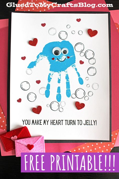 Handprint Jellyfish, Valentine Fairy, Toddler Projects, Colorful Jellyfish, Jellyfish Craft, Keepsake Crafts, Jellyfish Art, Valentine's Day Crafts For Kids, Valentine Crafts For Kids