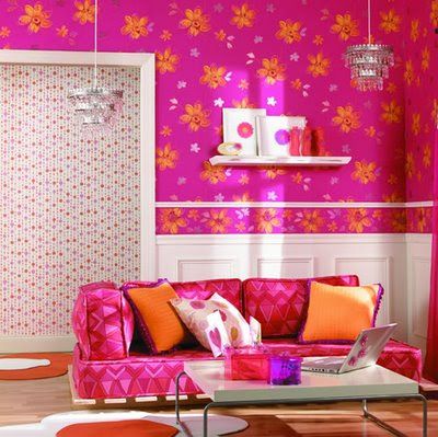 Creative Influences: Color Obsession: Pink and Orange Slay Bedroom, Pink And Orange Decor, Small Teen Room, 2000s Room, Teen Room Designs, Y2k Room, Teenage Girl Room, Orange Home