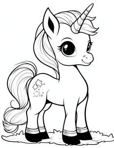 Unicorn Pictures To Color, My Little Pony Coloring Pages, Fargelegging For Barn, Unicornios Wallpaper, Unicorn Printables, Unicorn Coloring, Unicorn Pictures, 디즈니 캐릭터, Unicorn Illustration