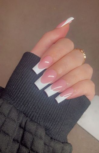 Thick French Tip, White Frenchies, Nails Classic, French Tip Press On Nails, Colour Set, Tapered Square Nails, Ombre Acrylic Nails, French Tip Acrylic Nails, Nails Only