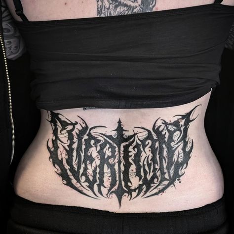 🎶EVERLONG🎶 Lovely juberly tramp stamp done today on the lovely @liljohnsy99 Thank you for your patience and we finally got this one done 💪🏻 #samanthajaynetattoo #blackwork #trampstamp #darklettering Traditional Style Tramp Stamp, Front Tramp Stamp, Everlong Tattoo, Tramp Stamp Tattoos, Boyfriend Names, Tramp Stamp, Blackwork, Traditional Style, Stamp