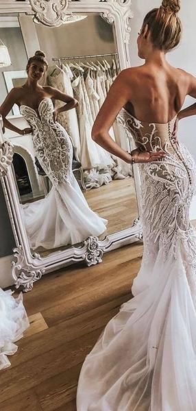 Shiny Beading Rhinestone Applique Tulle Strapless Mermaid Illusion Wedding Dresses, AB1533 Illusion Wedding Dresses, Mermaid Summer, Illusion Wedding Dress, Wedding Dresses Mermaid, Western Wedding Dresses, Cute Wedding Dress, Trendy Wedding Dresses, Dresses Mermaid, Mom Wedding