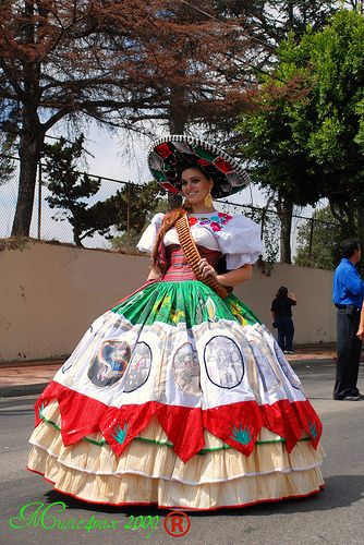 Jalisco, Mexico | Participant at East Los Angeles Mexican In… | Flickr Guadalajara Mexico Outfits, Mexico Festival, Mexico Dress, Mexico Outfits, Independence Day Parade, Mexican Independence Day, Mexican Quinceanera Dresses, Mexican Independence, Charro Quinceanera Dresses