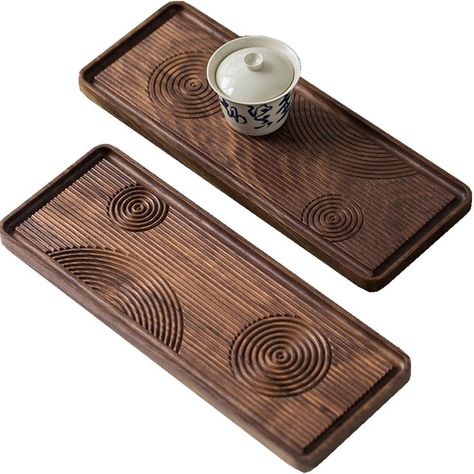 Japanese Serving Tray, Cnc Wood Ideas, Japanese Tea Tray, Wooden Handcraft, Wood Tea Tray, Tea Board, Play Wood, Wooden Trays, Wood Serving Tray