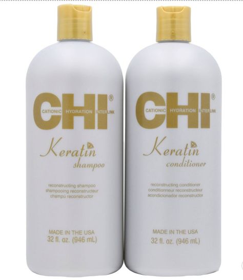 This highly sophisticated compound replenishes and protects hair’s natural keratin protein, dramatically improving elasticity and preventing future breakage, while adding intense hydration that restores softness and shine. Chi Shampoo And Conditioner, Keratin Shampoo And Conditioner, Chi Keratin, Color And Highlights, Chi Hair, Beauty Land, Chi Hair Products, Hair Tricks, Keratin Shampoo