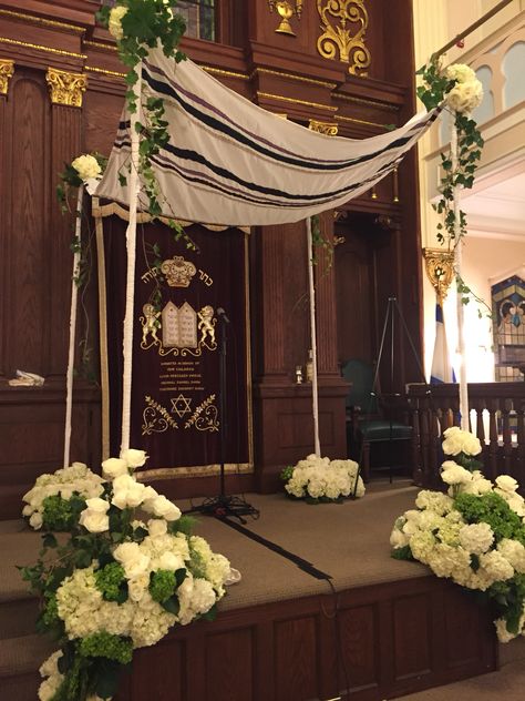 DIY chuppah made with beaded ribbons to resemble a Tallis. Wedding Bells, Hand Made, Ribbon, Home Decor, Home Décor