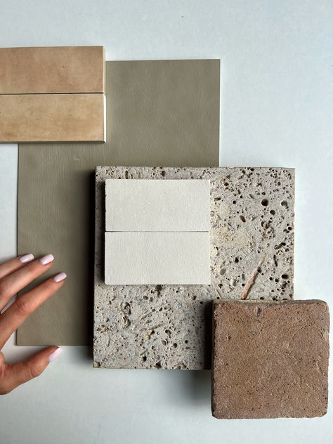 Earthy Material Board, Rustic Material Palette, Interior Finishes Materials, Green Marble Mood Board, Bathroom Decor Mood Board, Natural Material Moodboard, Natural Material Palette, Interior Materials Board, Exterior Material Palette