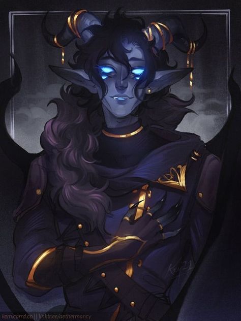 Dark Dnd Characters, Dnd Space Character, Dragon Boy Character Design, Demonic Oc, Dnd Masquerade, Male Tiefling Character Design, God Oc Male, Tiefling Male Character Concept, Male Tiefling Art