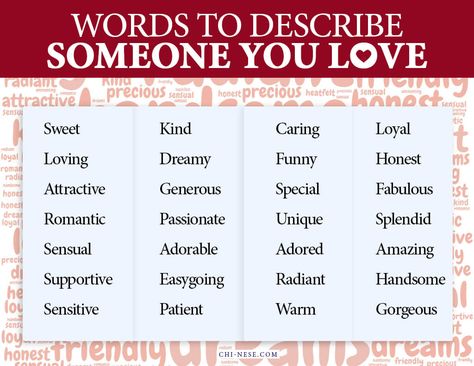 words to describe someone you love Kind Words To Describe Someone, Love Adjectives, Descriptive Words For People, Good Descriptive Words, Lie To Me Quotes, List Of Positive Words, Someone Quotes, Words To Describe People, Describe Someone