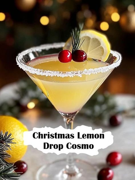 Stanley tucci | 🎄✨ Brighten up your holiday parties with a Christmas Lemon Drop Cosmo | Facebook Lemon Drop Martini, Stanley Tucci, Winter Drinks, Triple Sec, Christmas Cocktails, Alcohol Drink Recipes, Lemon Drop, Holiday Drinks, Adult Drinks