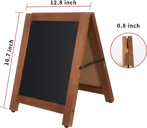 Amazon.com : DOCMON Chalkboard Signs, Rustic Magnetic A-Frame Small Chalkboard Sign for Food, Free Standing Chalk Board Sign Board, Sandwich Board Menu Display for Restaurant, Business or Wedding (12 x 16 in) : Office Products Small Chalkboard Signs, Menu Display, Menu Table, Small Chalkboard, Restaurant Business, Sandwich Board, Framed Chalkboard, Sign Board, Chalkboard Sign