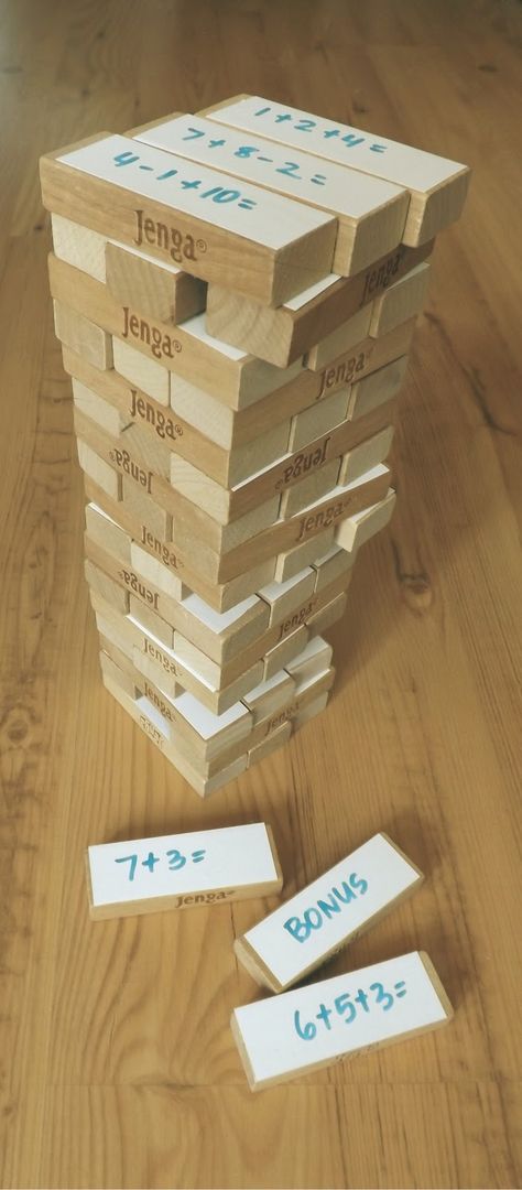 I use JENGA for Sight Words...never thought about Math JENGA. Ks1 Maths, Maths Games, Primary Maths, Teachers Pet, Homeschool Math, Math Facts, Math Center, Middle School Math, Test Prep