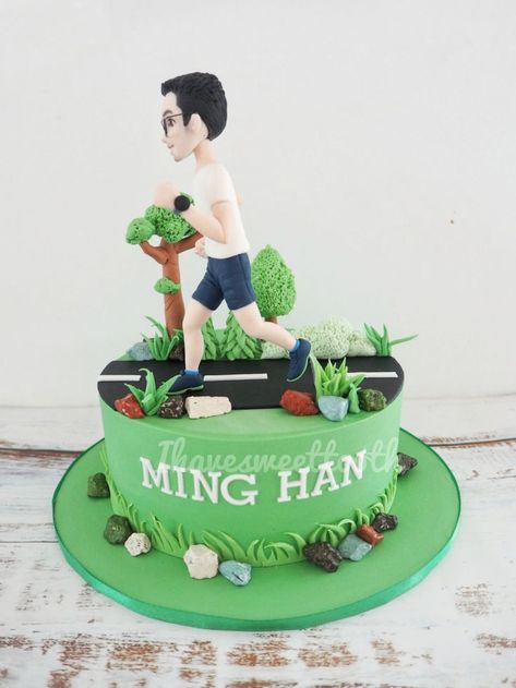 Custom Fondant Cake: Running Theme (for the hubby who loves running outdoor) 
#ihavesweettooth #ihstfondantcakes #cookieartistmalaysia #cakeartistmalaysia
#igcakes #sayajualkek #ihavesweettooth #klbaker Fondant Cakes Birthday, Cakes For Men, Running Man, Man Birthday, Fondant Cake, 60th Birthday, Themed Cakes, Boy Birthday, Sweet Tooth