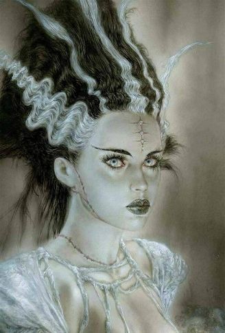 Bride Of Frankenstein Art, Frankenstein Art, Luis Royo, Horror Vintage, Queen Anime, 80s Horror, Famous Monsters, Horror Monsters, Frankenstein's Monster