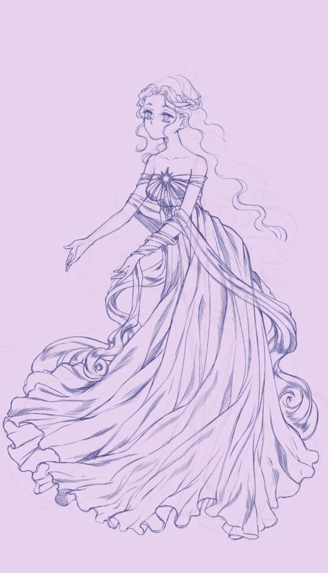 Art Reference Poses Goddess, Poses Dress Drawing, Drawing Base Royal, Flowy Pose Reference, Flowing Skirt Reference, Sun Dress Drawing, Celestial Dress Drawing, Body Base Drawing Pose Reference Goddess, Gown Drawing Reference