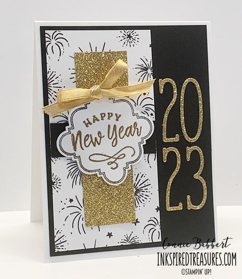 CCM Saturday Blog Hop - Bringing in the New Year - Inkspired Treasures Stampin Up Handmade Wishes Cards, Stampin Up New Year Cards, New Years Eve Cards Handmade, Happy New Year Cards Handmade 2024, New Year’s Cards Handmade, New Year's Cards Handmade, Diy New Years Cards, Stampin Up New Years Card Ideas, New Years Card Ideas