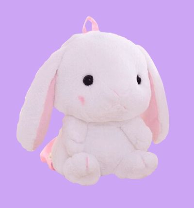 PLUSH BUNNY BACKPACK Plushie Bunny, Bunny Backpack, Kawaii Bag, Purple Vibe, Plush Bags, Plush Backpack, Kawaii Plush, Unique Purses, Kawaii Plushies