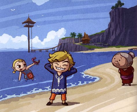 Legend of Zelda: Wind Waker: Promotional Art Outset Island, Legend Of Zelda Wind Waker, The Wind Waker, Hyrule Warriors, Link Art, Wind Waker, Zelda Art, Anime Wall Art, Fantasy Novels