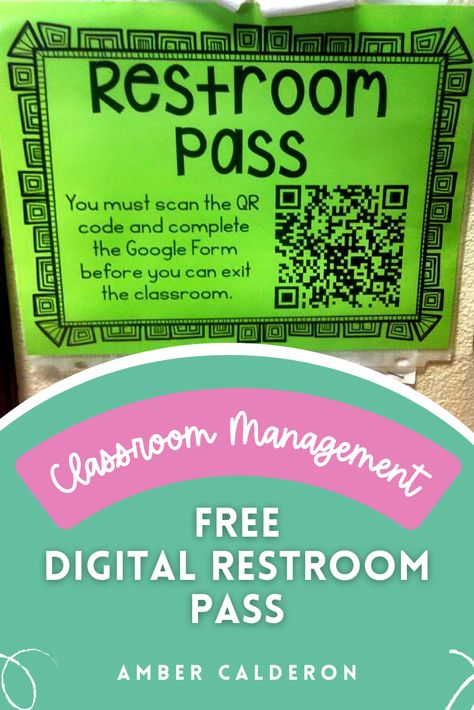 Need a classroom management idea to help prevent too many restroom breaks? Check out this QR Codes that scans to keep documentation of restroom breaks. A great way to integrate technology in the classroom! Restroom Management In The Classroom, Classroom Bathroom Management, Washroom Sign Out Classroom, Restroom Sign Out Classroom, Washroom Pass Classroom, Restroom Pass, Intermediate Classroom, Technology In The Classroom, Teaching Third Grade