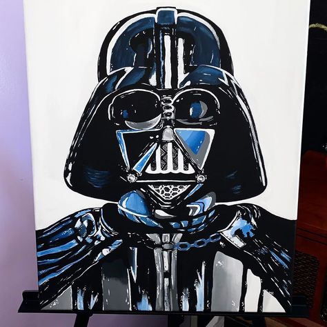 Andie’s Art Studio’s Instagram post: “This Darth Vader acrylic painting is one of my favorite custom pieces I’ve done🔵⚪️⚫️ Anyone interested in a custom piece can direct message…” Vader Art, Darth Vader Art, Small Canvas Art, S Art, Small Canvas, Studio S, Art Studio, Acrylic Painting, Darth Vader