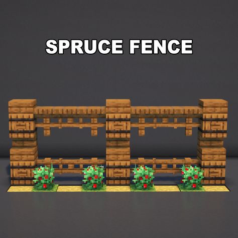 Minecraft Spruce Fence ✅ Follow for OP Minecraft Builds 📢 Share with your Friends 💬 Rate this Build 1-10 🔖Tags 🔖 #minecraft #minecraftbuilds #minecrafters #minecraftpe #minecraftmemes #mınecraftideas #minecraftbuild #minecraftbuilding #minecraftbuilding #minecrafttutorial #minecraftonly #mcpe #minecraftpc #minecraftcreations #minecraftdaily #minecraftdesign #minecraftjava #minecrafts #minecraftyoutuber #gaming Minecraft Spruce Builds, Small Bridge Minecraft, Minecraft Fence Designs, Fence Design Minecraft, Minecraft Letters, Minecraft Fence Ideas, Minecraft Things, Easy Pixel Art, Minecraft Decorations