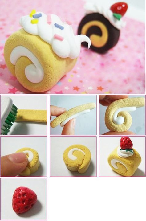 Polymer Clay Kunst, Crea Fimo, Polymer Clay Kawaii, Tanah Liat, Polymer Clay Diy, Polymer Crafts, Cute Polymer Clay, Polymer Clay Miniatures, Clay Food