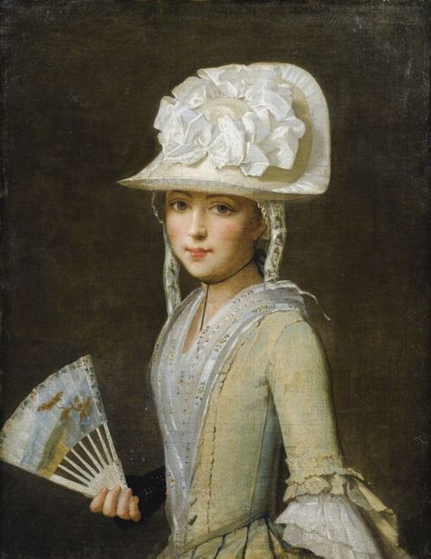 Portrait of a young lady with a fan. Provençal school, 18th Century. 18th Century Hats, Historical Hats, 18th Century Portraits, 18th Century Women, 18th Century Dress, 18th Century Paintings, Historical Dress, 18th Century Costume, 18th Century Clothing