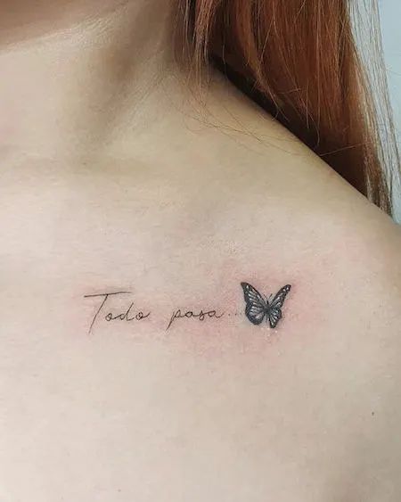 Small Butterfly Tattoo With Quote, Love You More Tattoo, Beautiful Butterfly Tattoos, White Butterfly Tattoo, Tattoo Symbolism, Heart Tattoos With Names, Purple Butterfly Tattoo, Rose And Butterfly Tattoo, Black Butterfly Tattoo